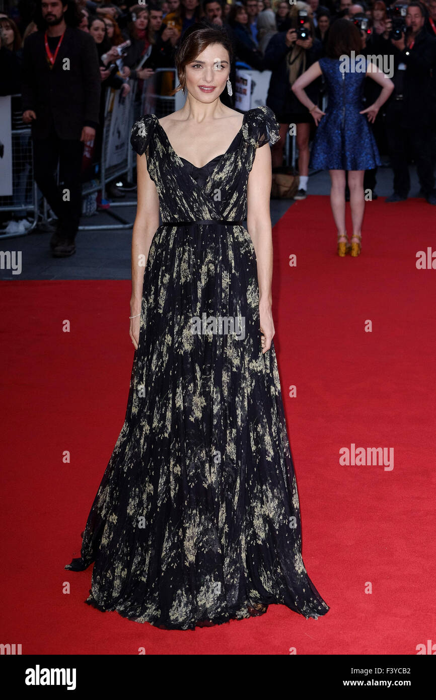 London, UK. 13th October, 2015. Rachel Weisz arrives on the red carpet for the London Film Festival screening of The Lobster on 13/10/2015 at The VUE West End, London. Credit:  Julie Edwards/Alamy Live News Stock Photo
