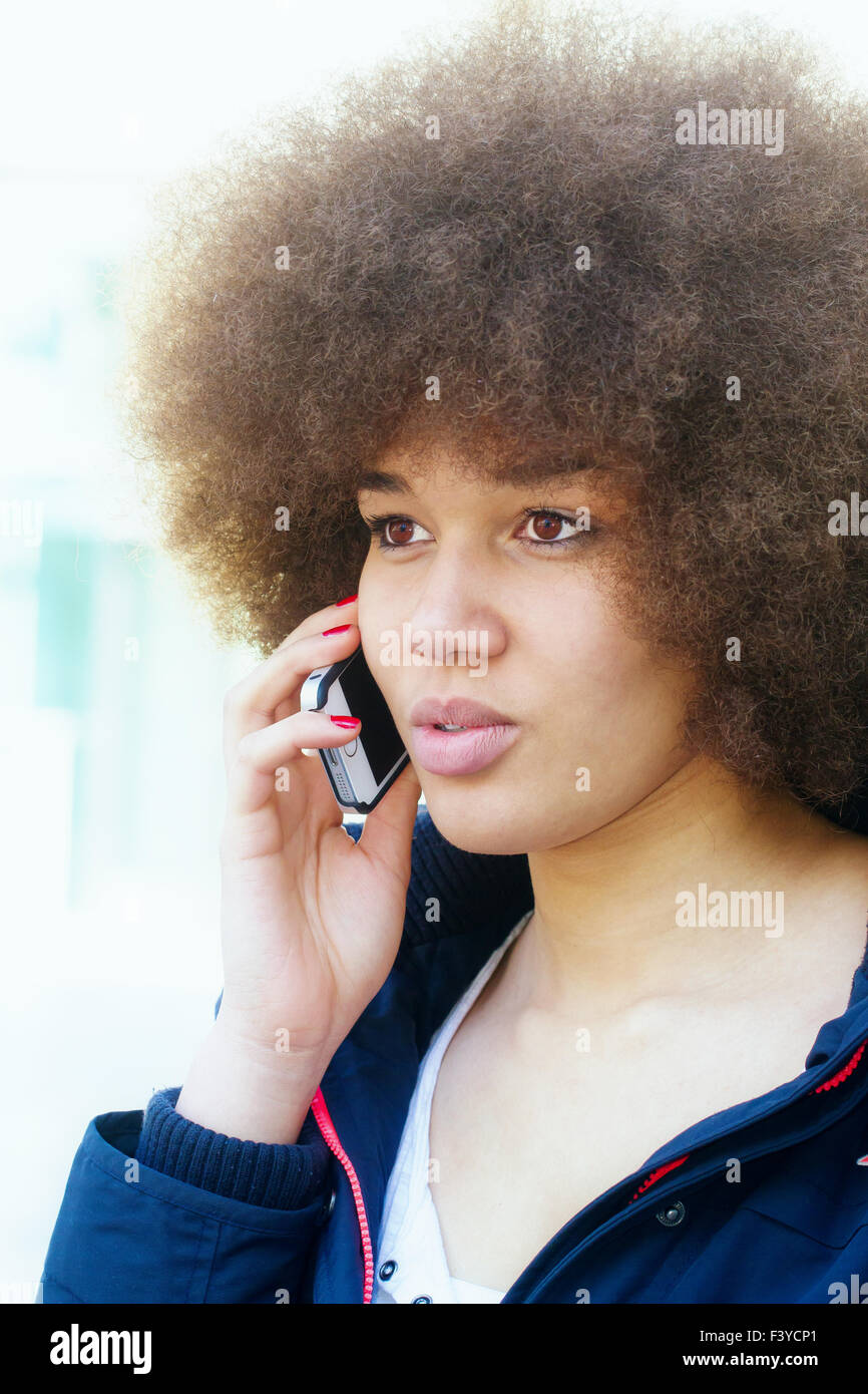 African American Woman With A Frizzy Afro Hairstyle With