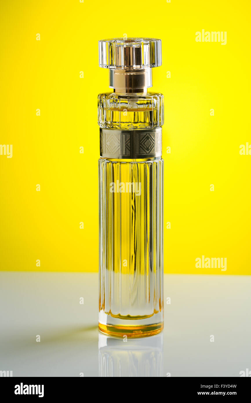 Cylindrical perfume bottle Stock Photo