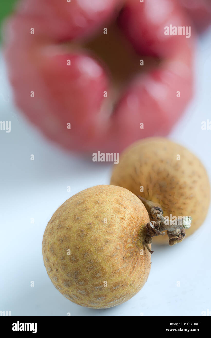 Longan and wax apple Stock Photo