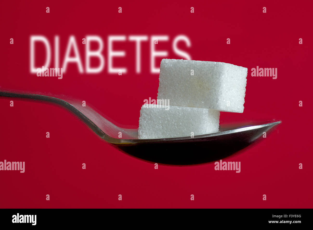 Sugar cubes, diabetes Stock Photo