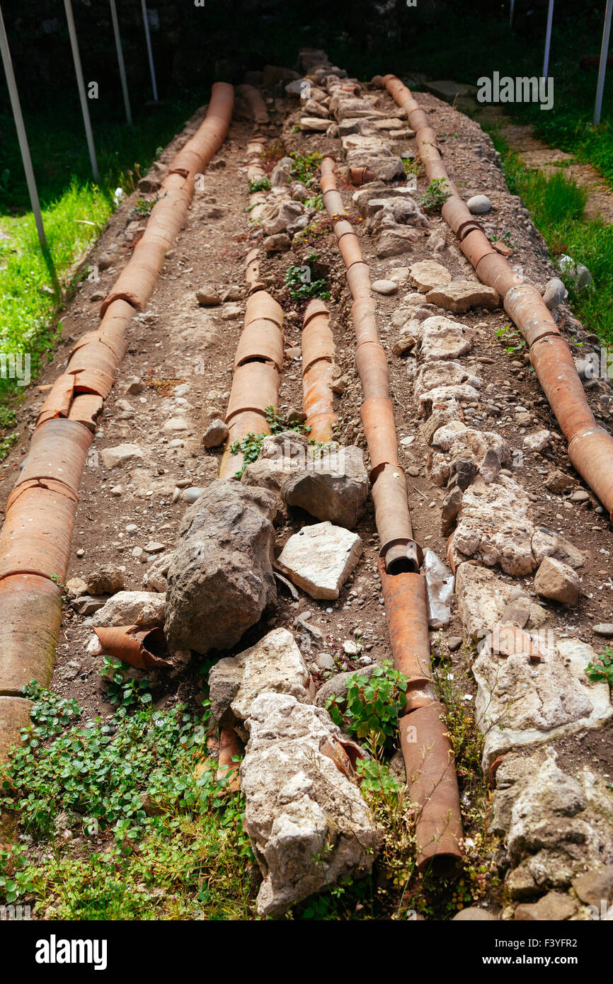 Roman plumbing excavation in Gonio fortress Stock Photo Alamy