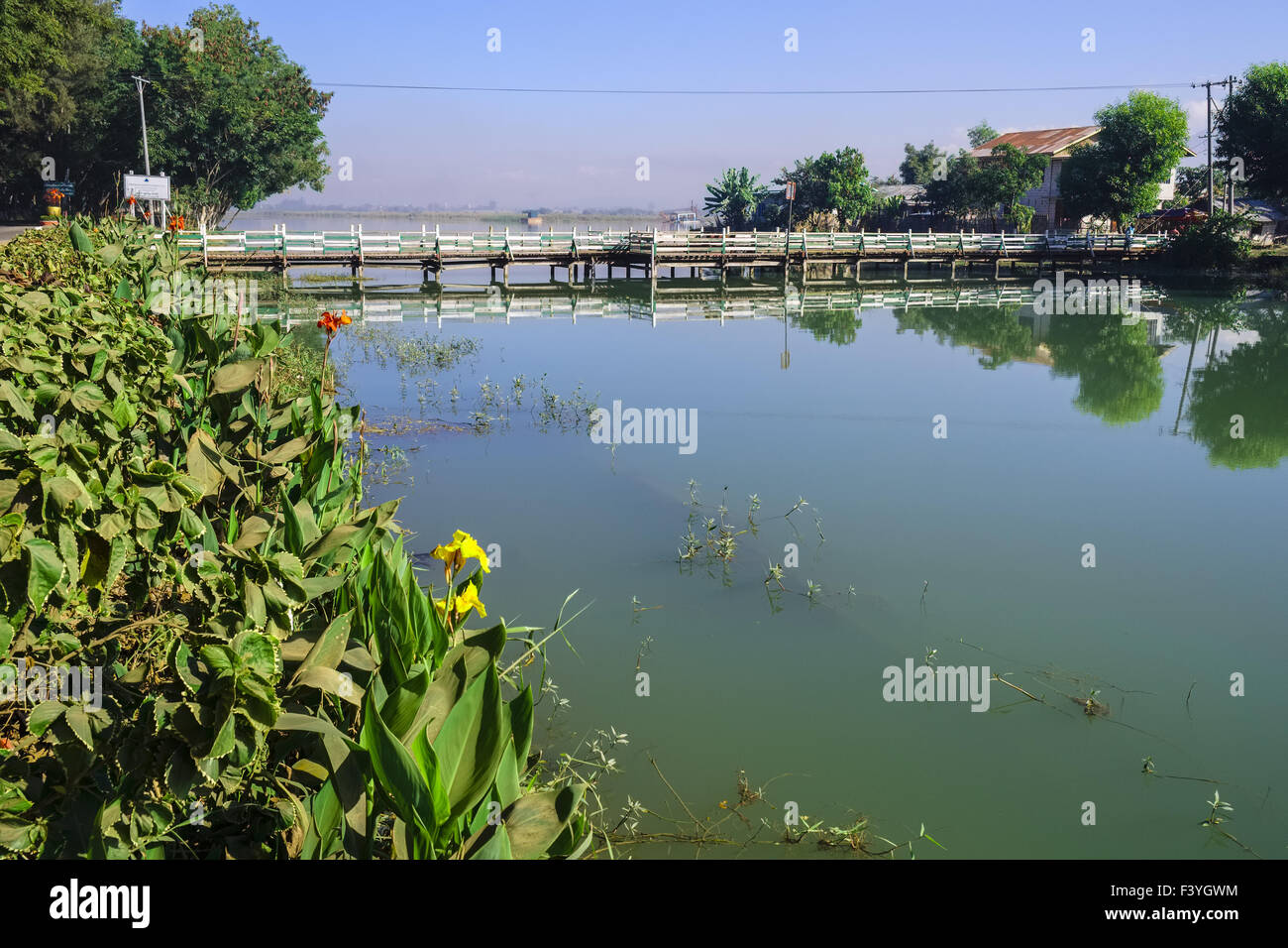 Thazi pond, Nyaung Shwe, Myanmar, Asia Stock Photo
