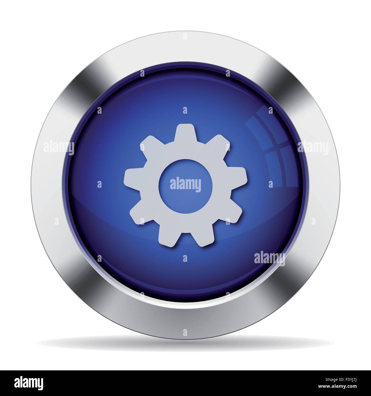 Gear Button Blue Settings icon gear blue background Stock Vector Images - Alamy