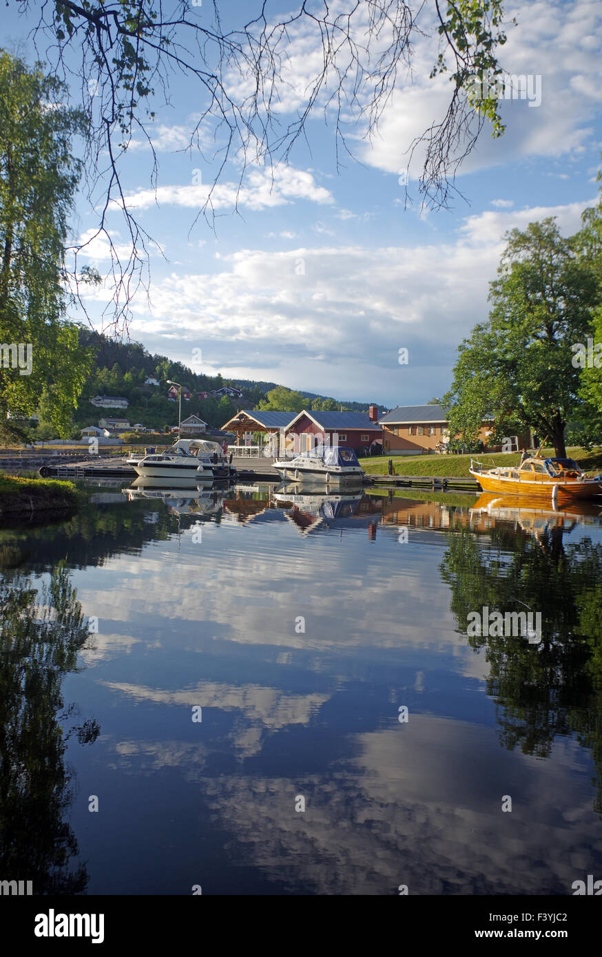 small harbour at the telemark channel Stock Photo