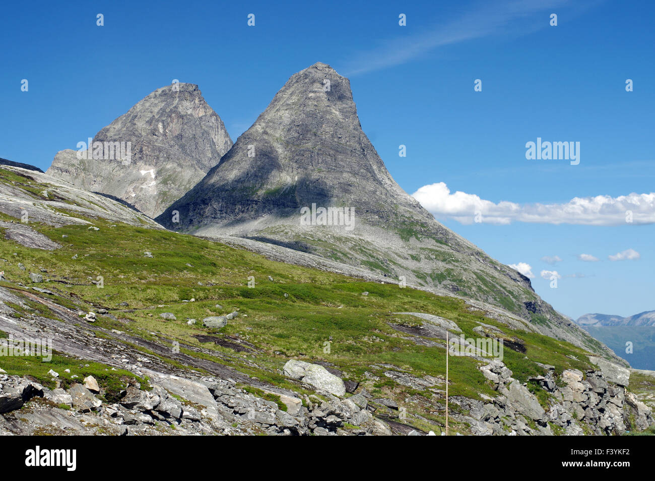 Mountain scenery around Trollstigen Stock Photo