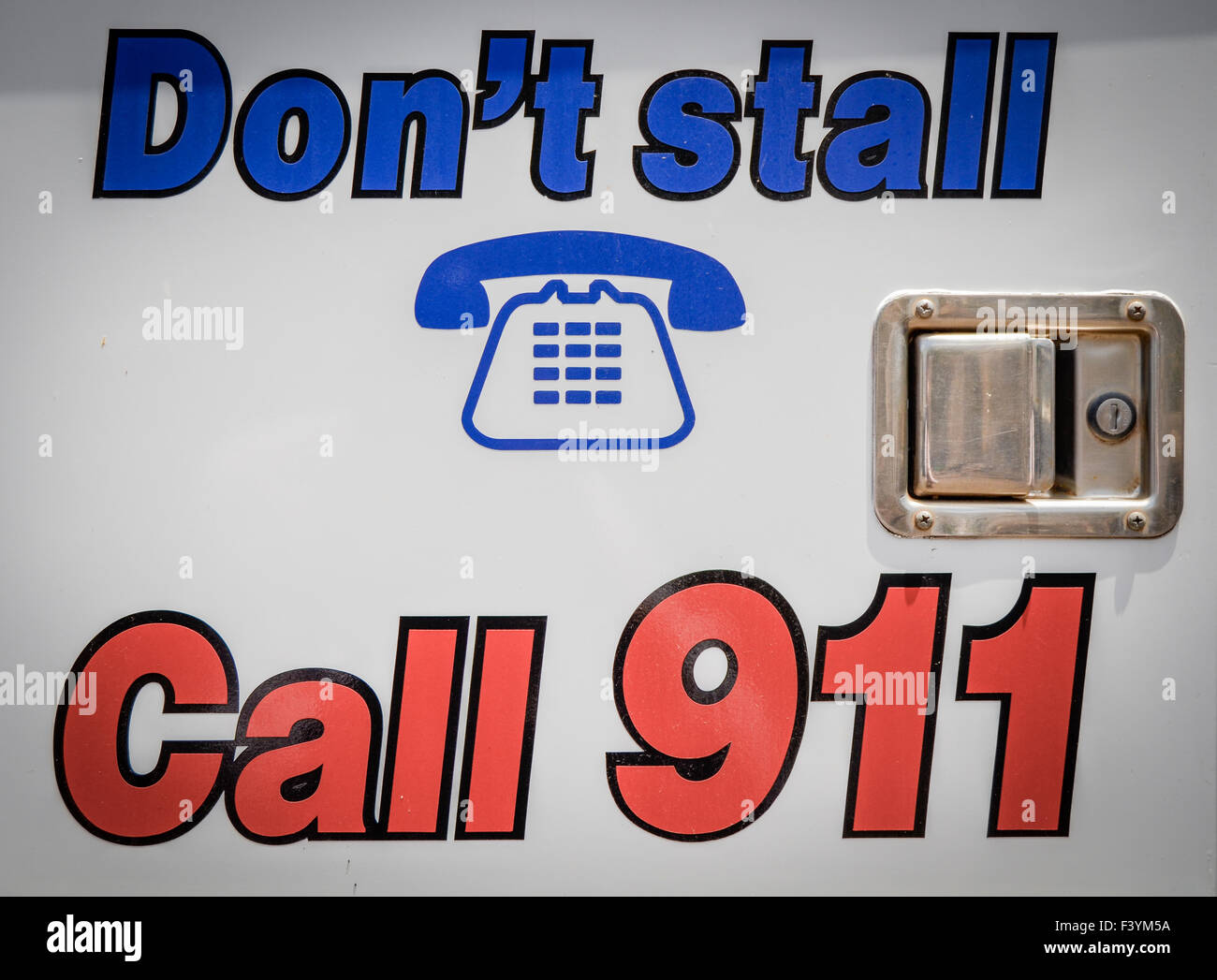 Call 911 Sign Stock Photo