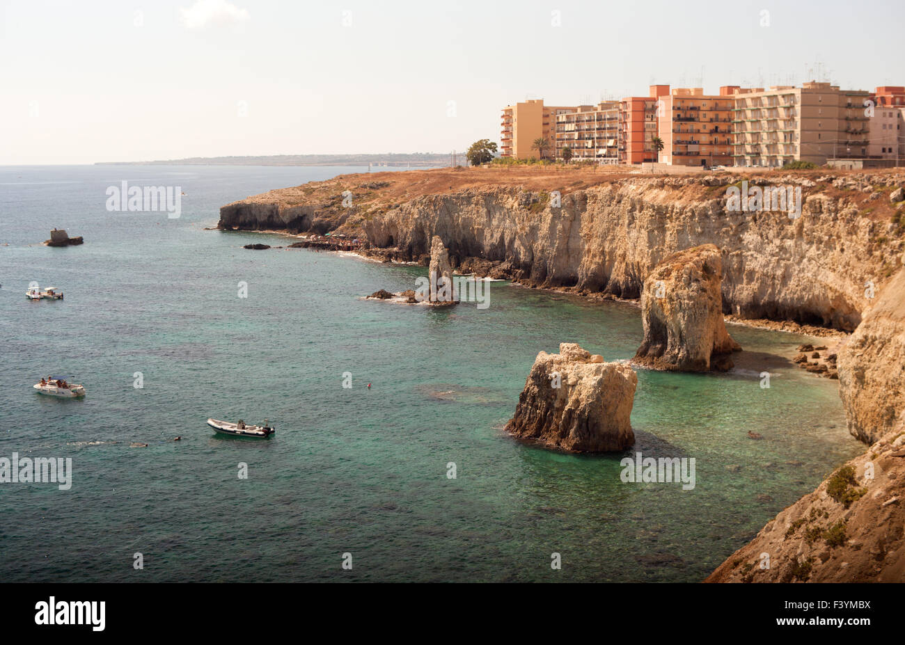View of the Syracuse sea, famous city in Sicily, Italy Stock Photo - …