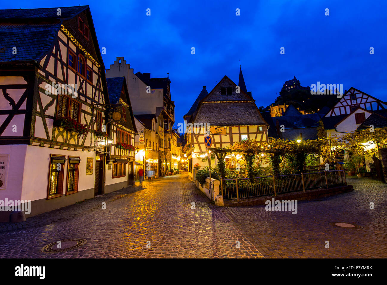 Historic old town houses, wine village Bacharach, in the upper middle