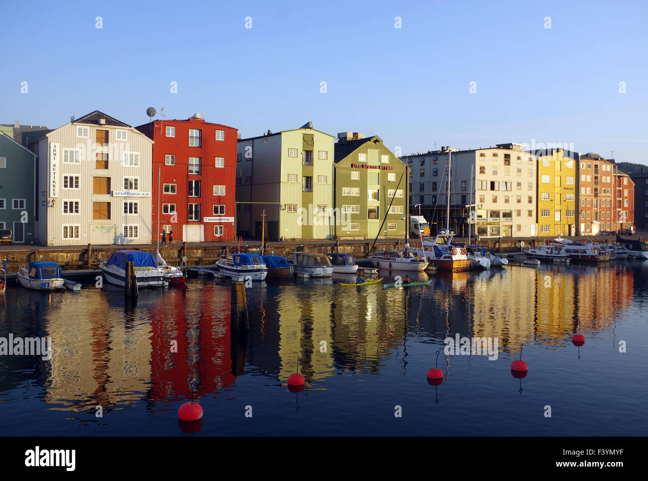 peaceful evening in Trondheim Stock Photo