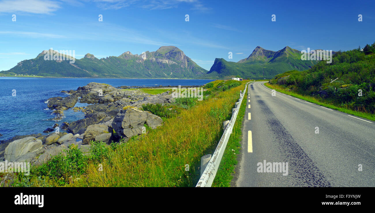 Scenic coast north of Örnes Stock Photo