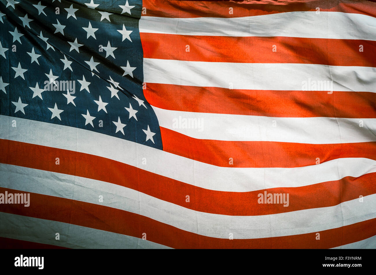 Retro Vintage USA Flag In Wind Stock Photo