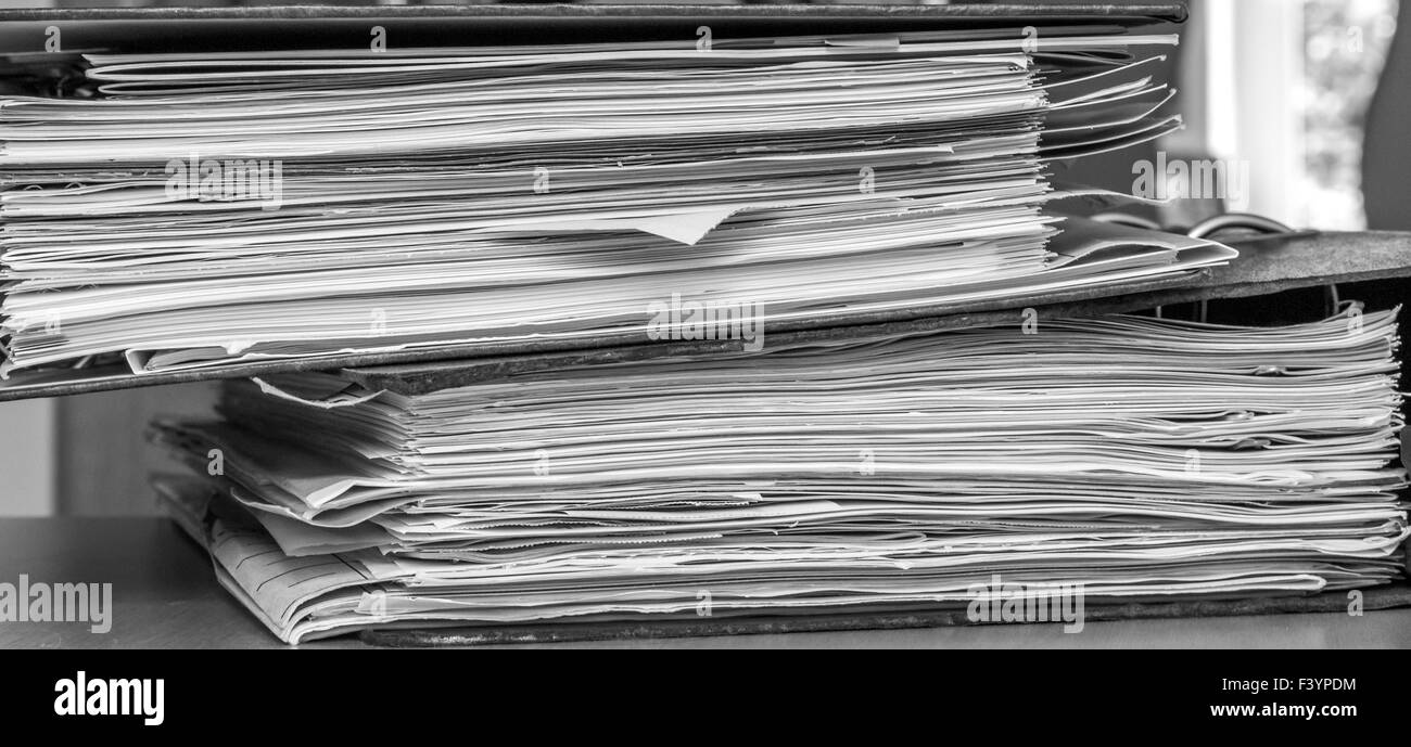 Stack of paper files Stock Photo