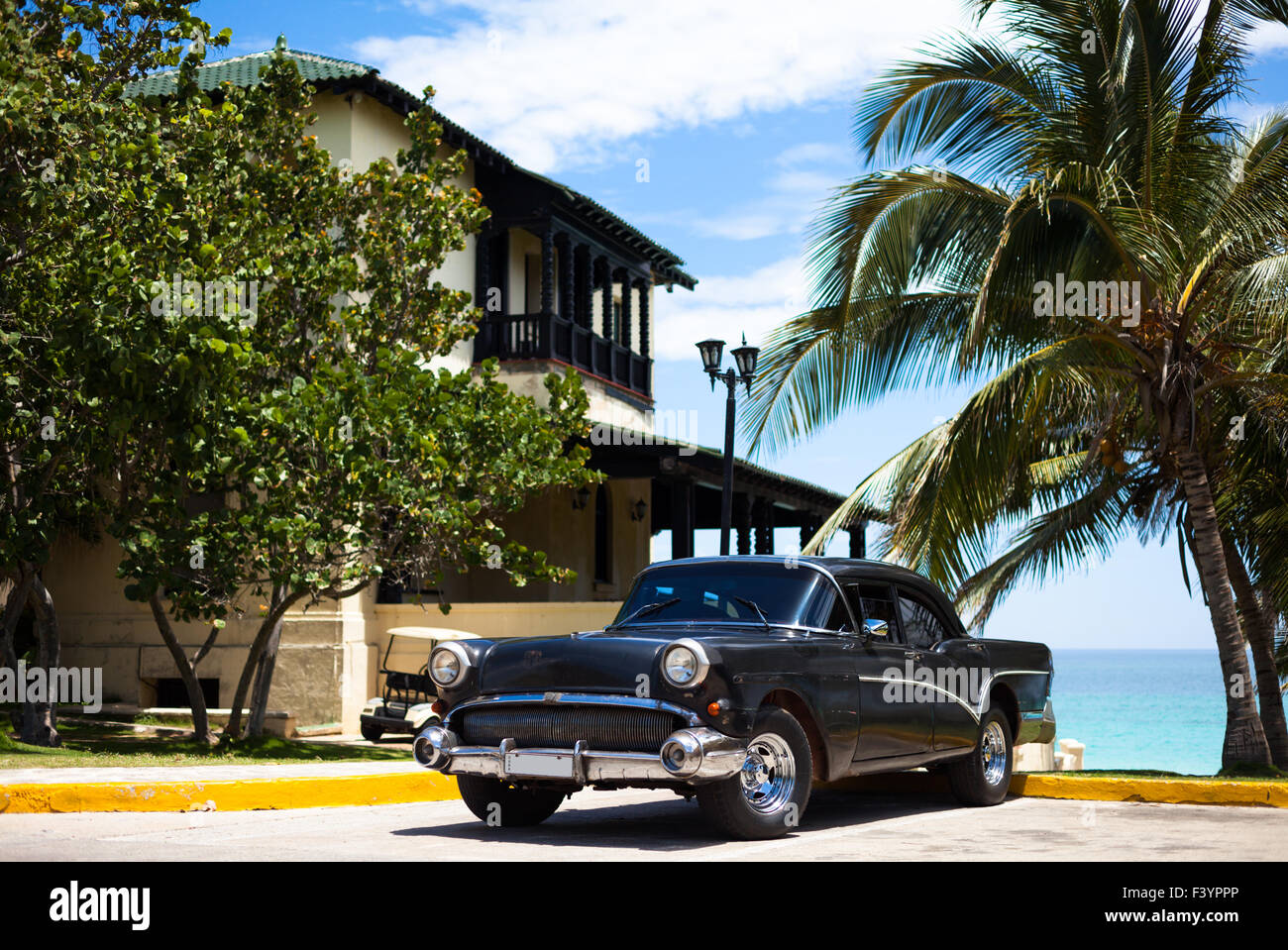 Cuba American classic car in Varadero Stock Photo