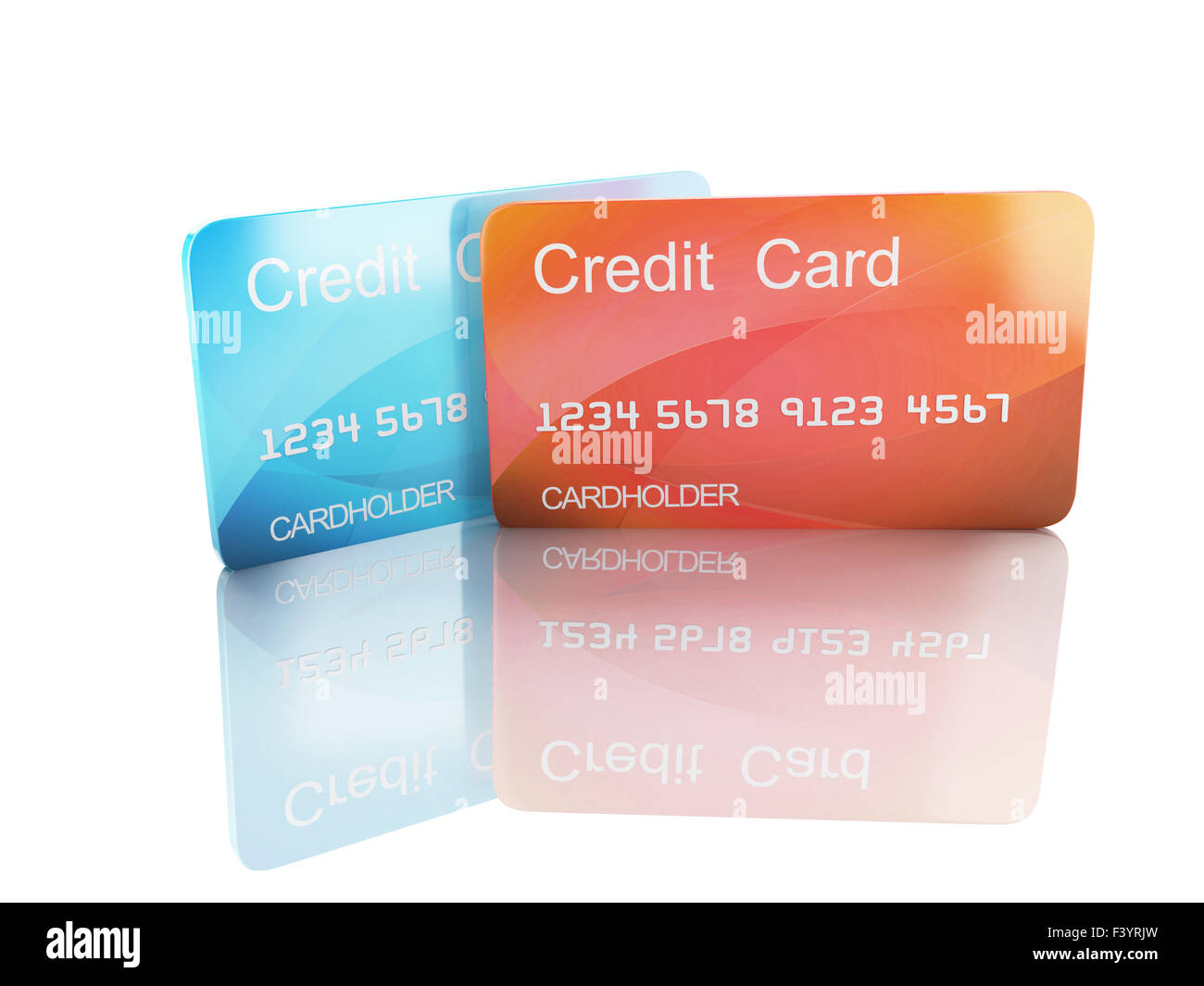 3d credit card on white background Stock Photo - Alamy