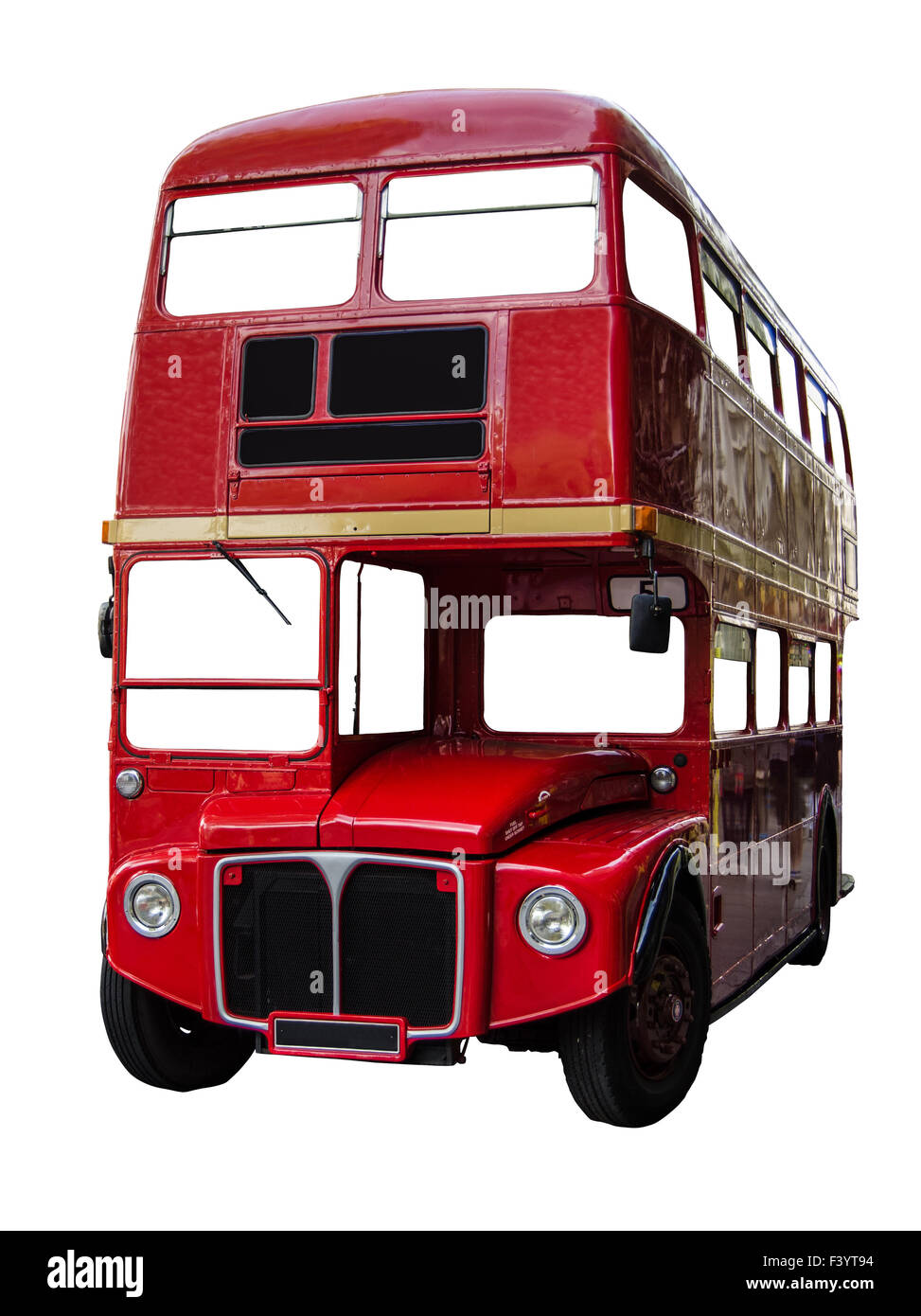 Isolated London Bus Stock Photo