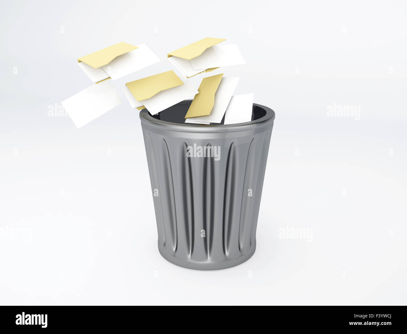 Trash folder on white background Stock Photo Alamy