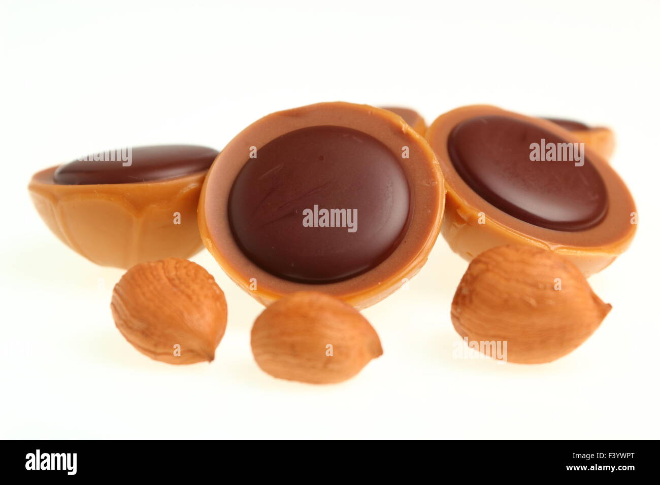 Caramel Candy with Hazelnut and Chocolate Stock Photo Alamy