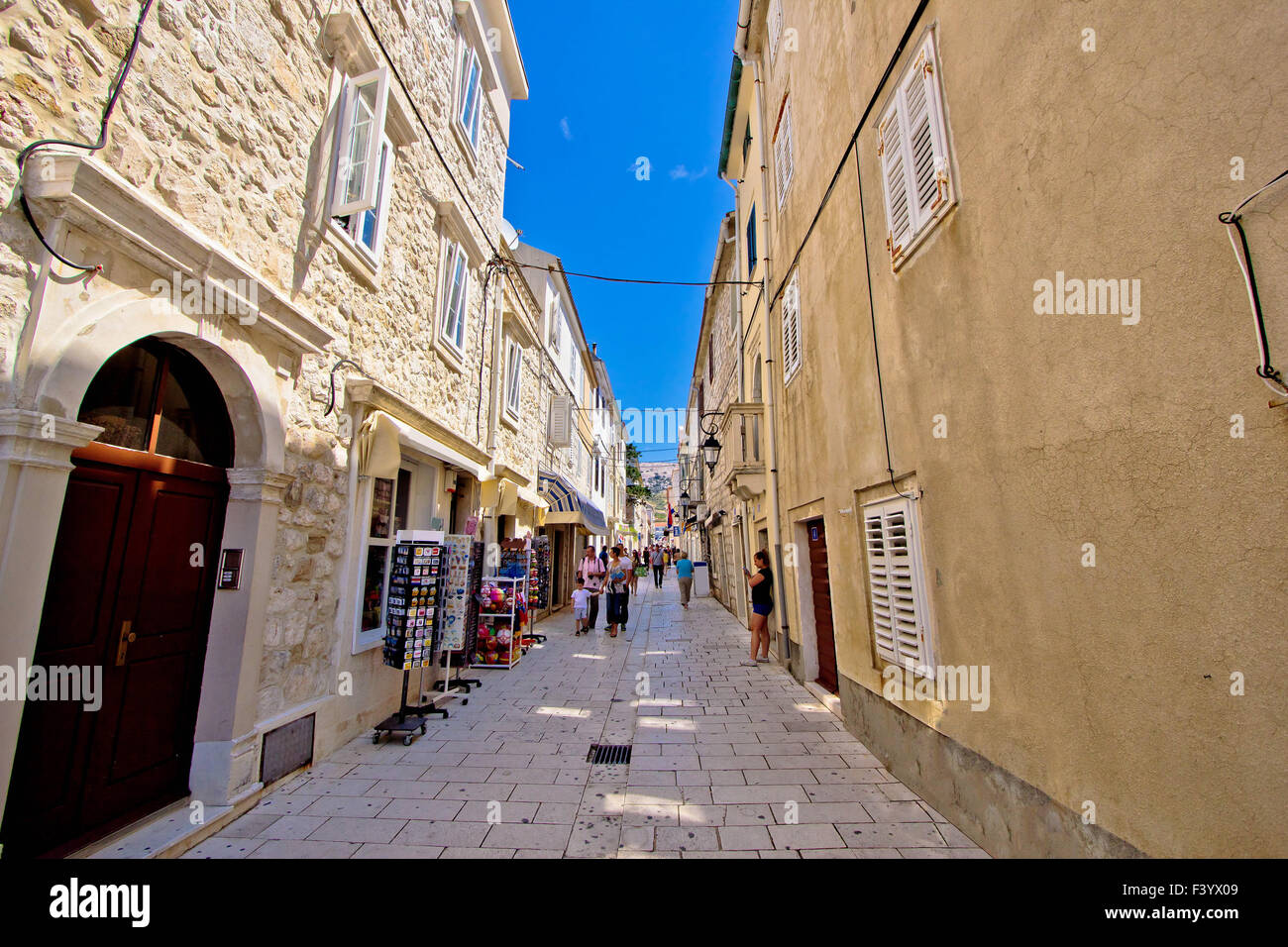 Old stone street of Pag Stock Photo