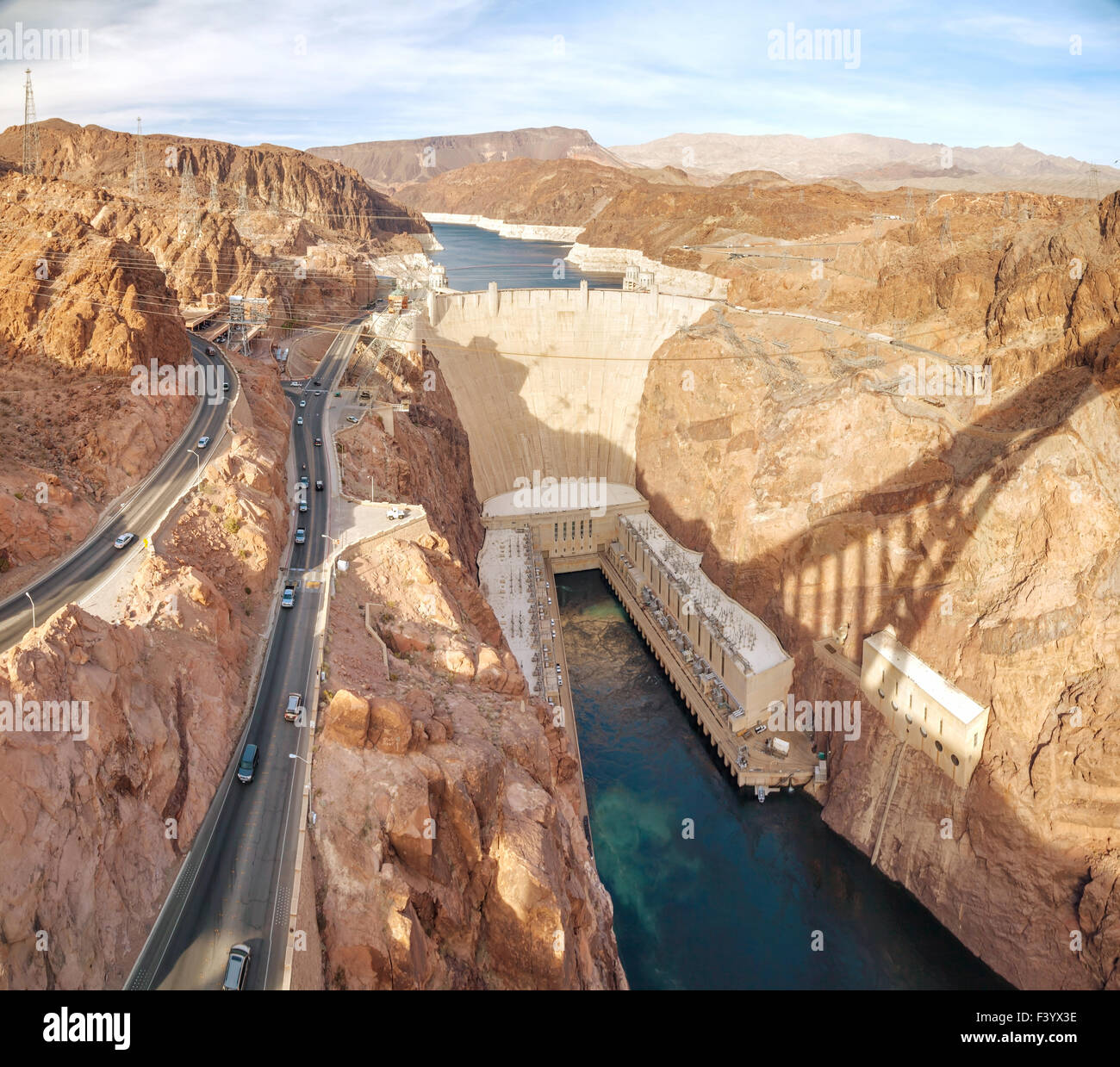 Aerial view of Hoover dam Stock Photo Alamy