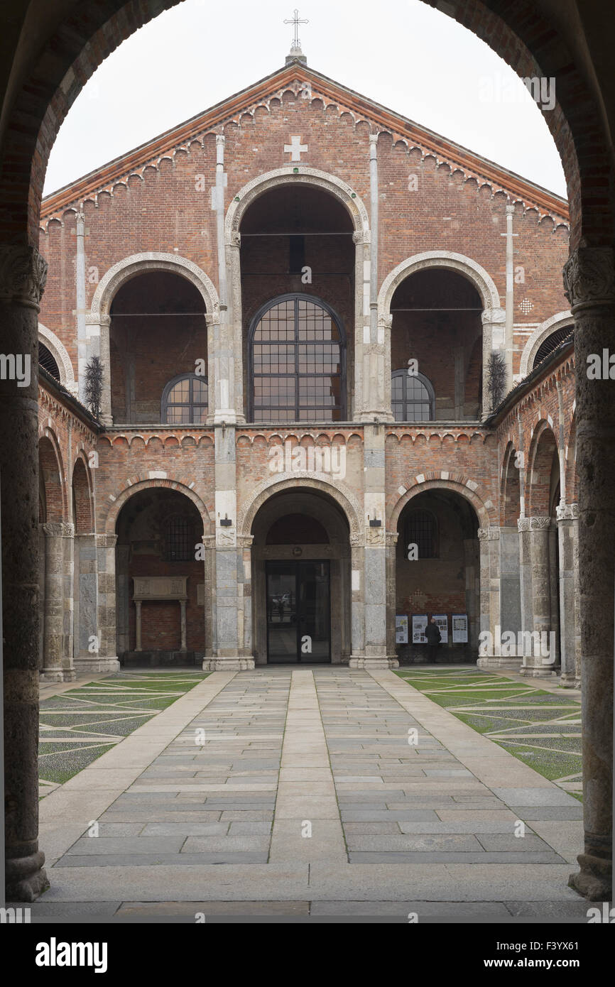 Basilica of Sant 'Ambrogio in Milan Stock Photo