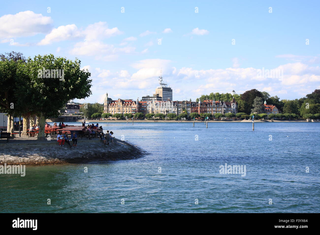 promenade in constance of lake of constance Stock Photo