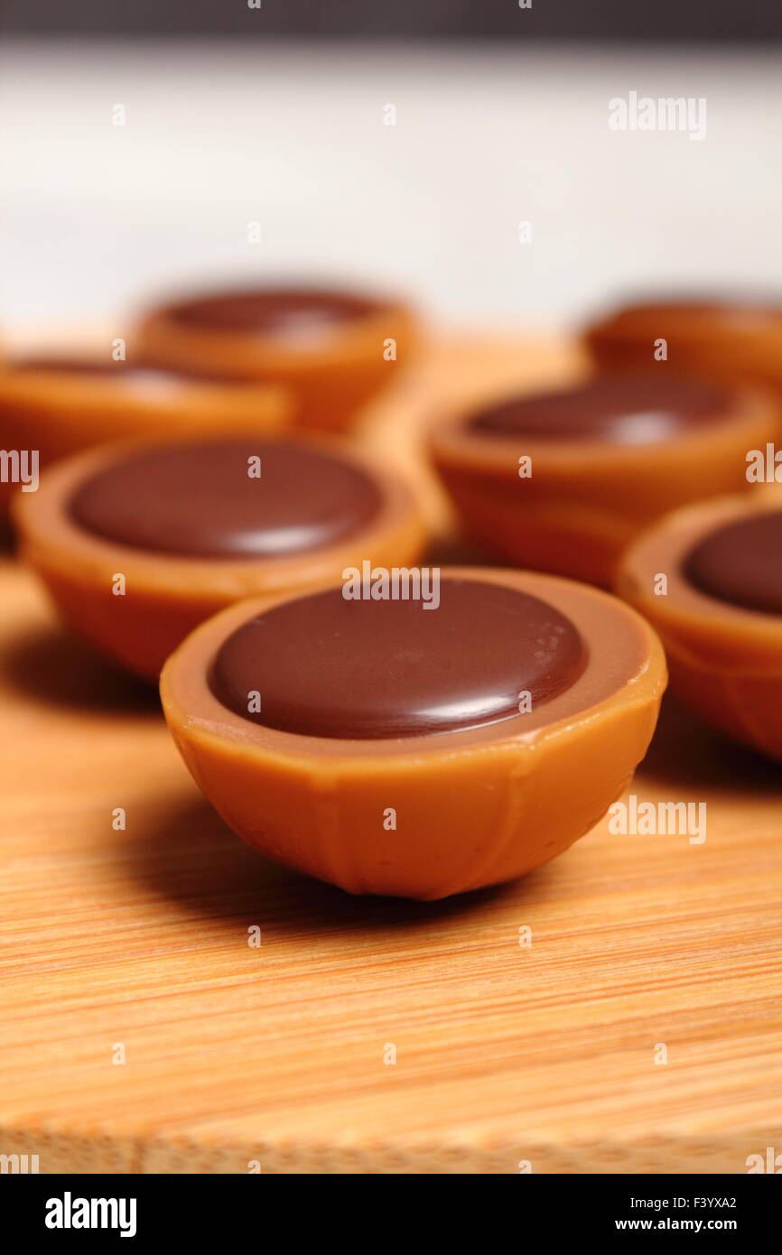 Caramel Candy with Hazelnut and Chocolate Stock Photo Alamy