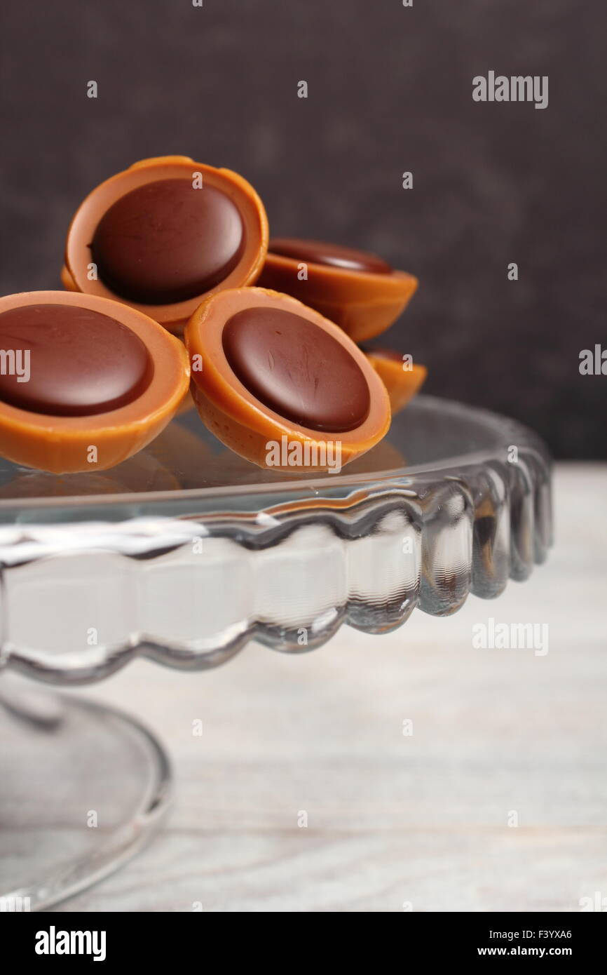Caramel Candy with Hazelnut and Chocolate Stock Photo Alamy