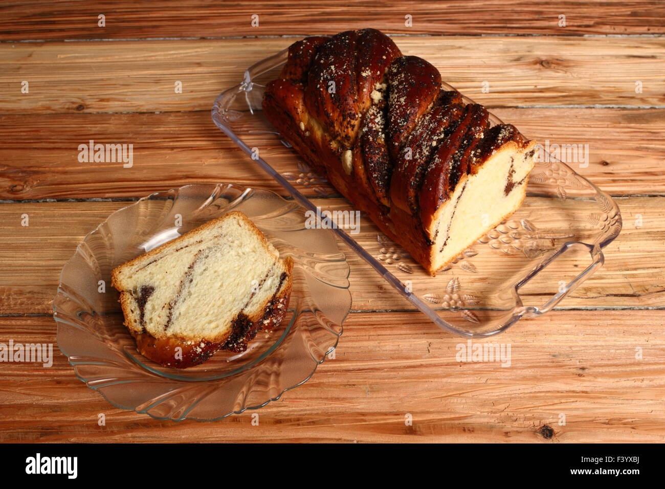 Yeast cake with poppy seed Stock Photo