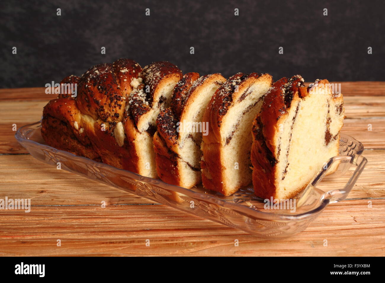 Yeast cake with poppy seed Stock Photo