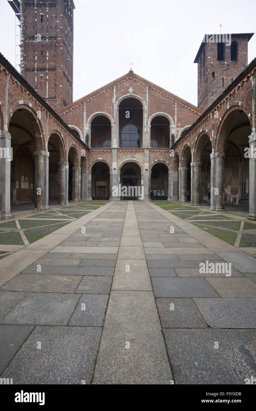 Basilica of Sant 'Ambrogio in Milan Stock Photo