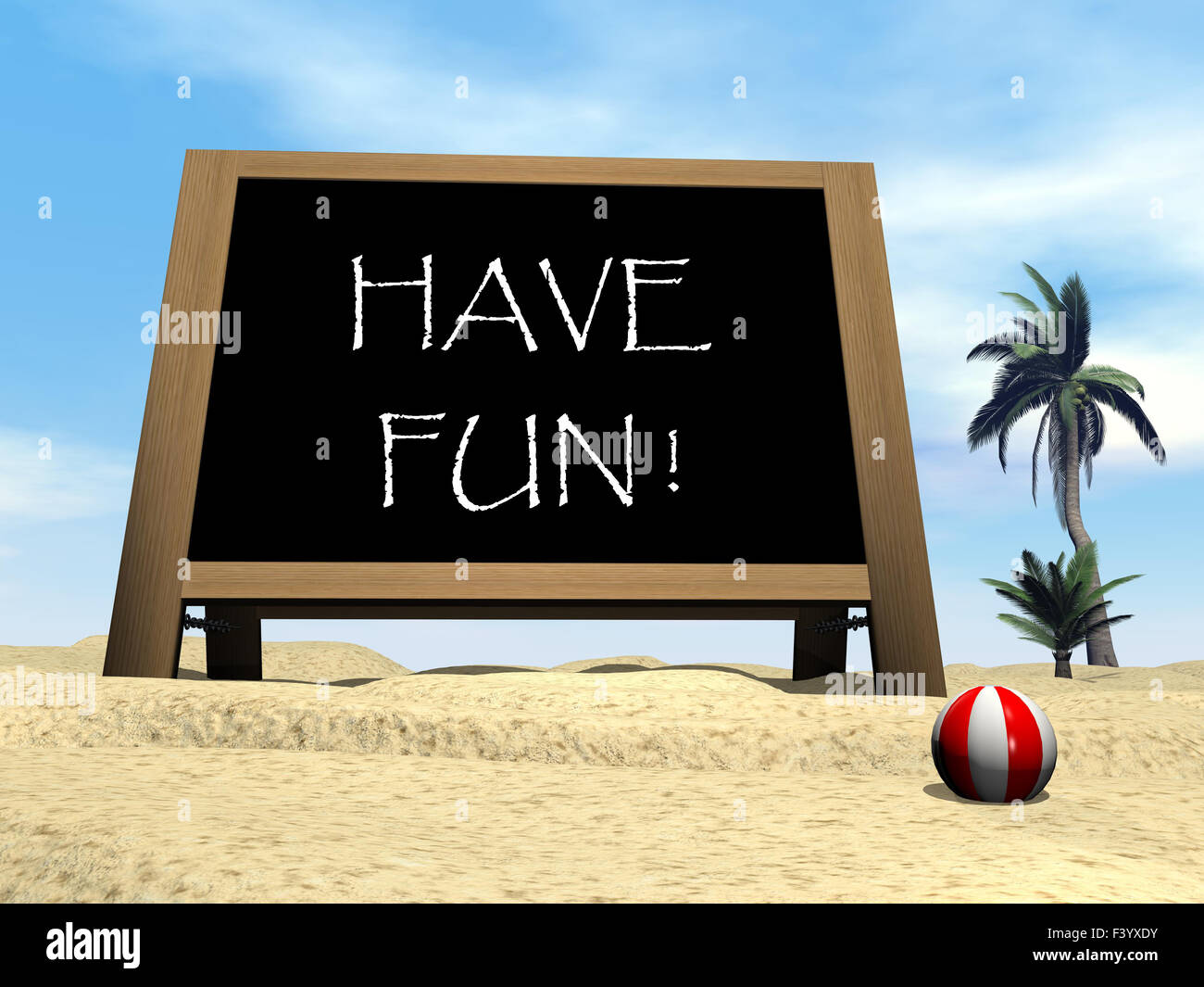 Have fun - 3D render Stock Photo - Alamy