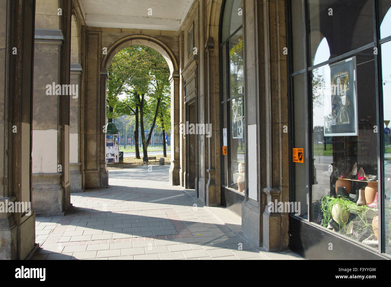 Nowa Huta, Krakow. Former symbol of communism in Poland. Plac Centralny, now Ronald Regan Square. Stalinist architecture. Stock Photo