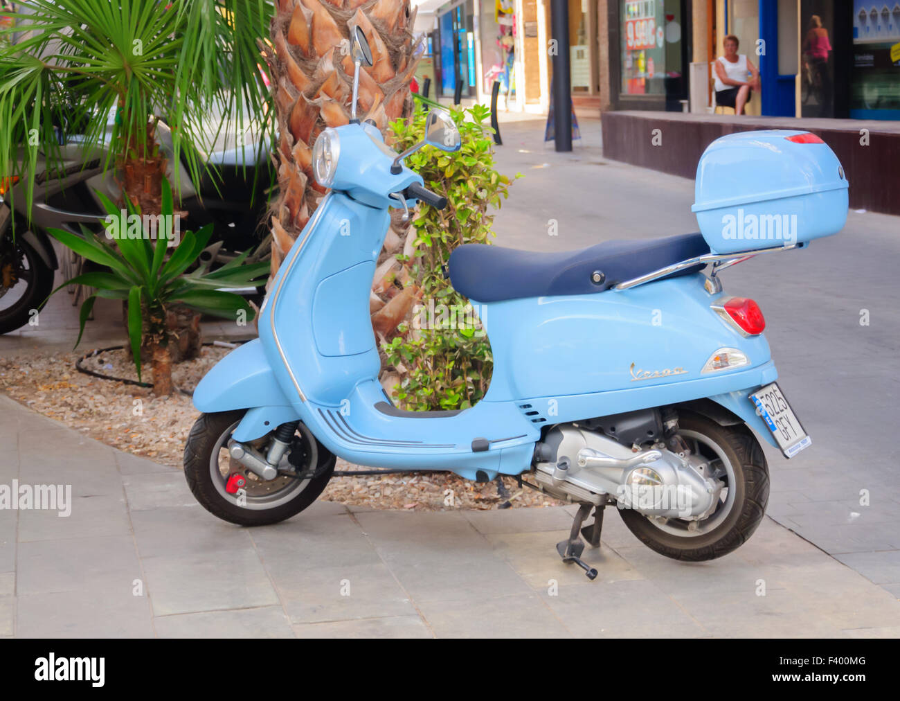 Baby blue scooter hi-res stock photography and images - Alamy