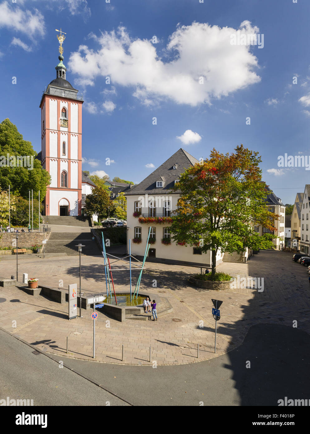 City Hall, Nikolai Church, Siegen, Germany Stock Photo