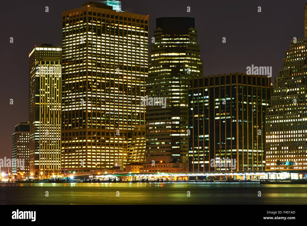 Lower manhattan skyline night view hi-res stock photography and images ...