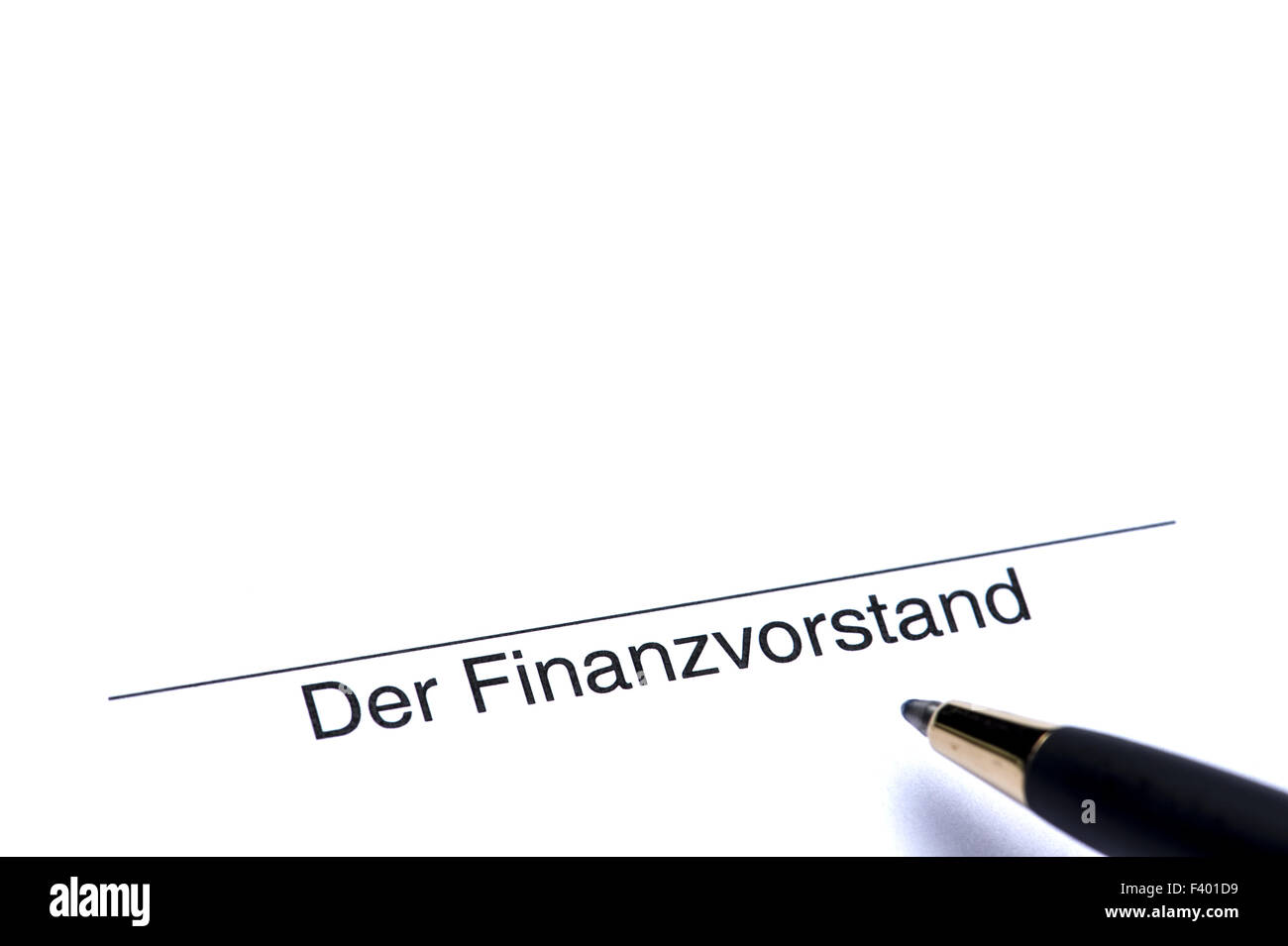 Signature of Financial Officer Stock Photo