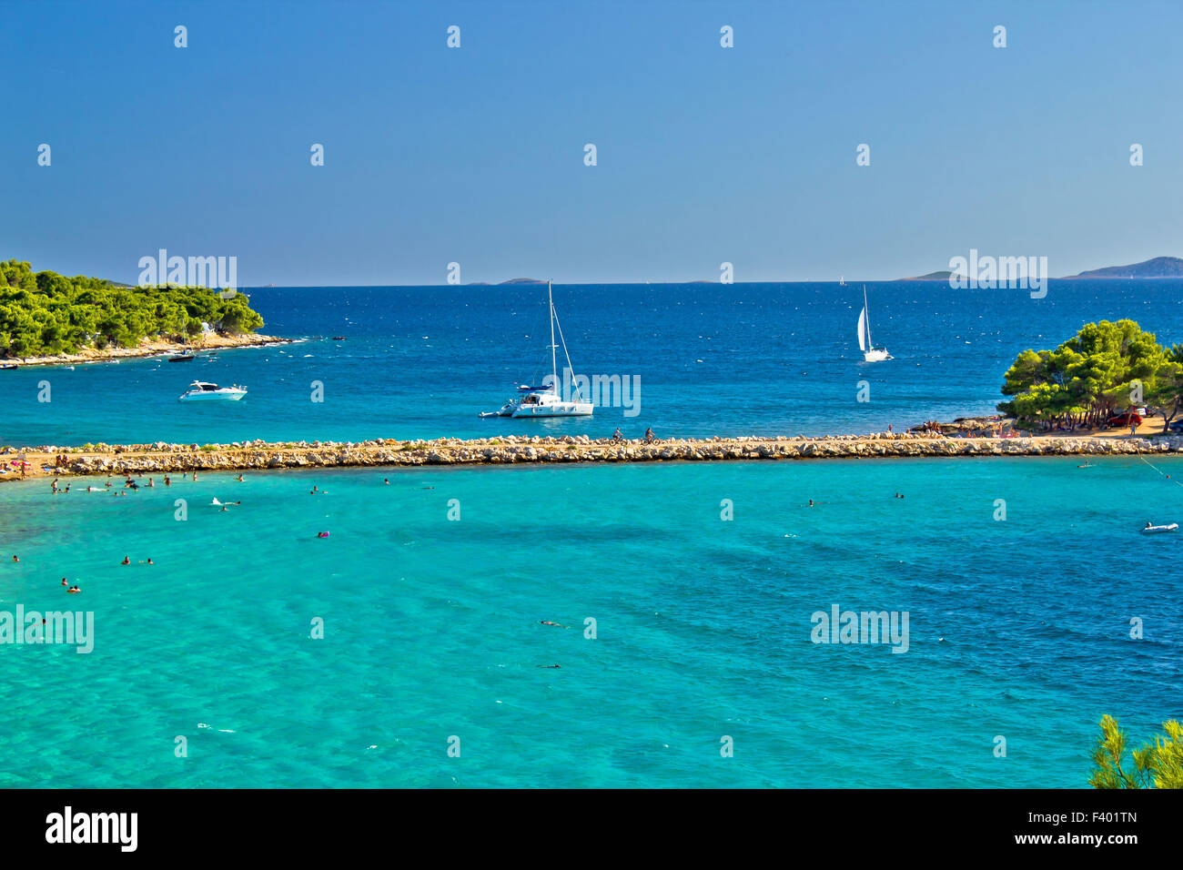 Turquoise croatian beach on Murter island Stock Photo