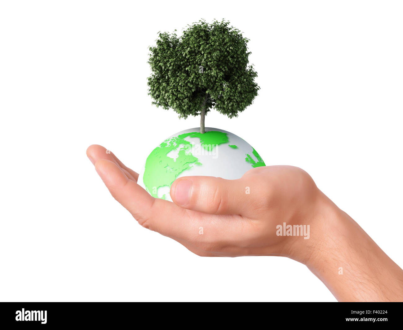 Holding earth globe tree in hi-res stock photography and images - Alamy