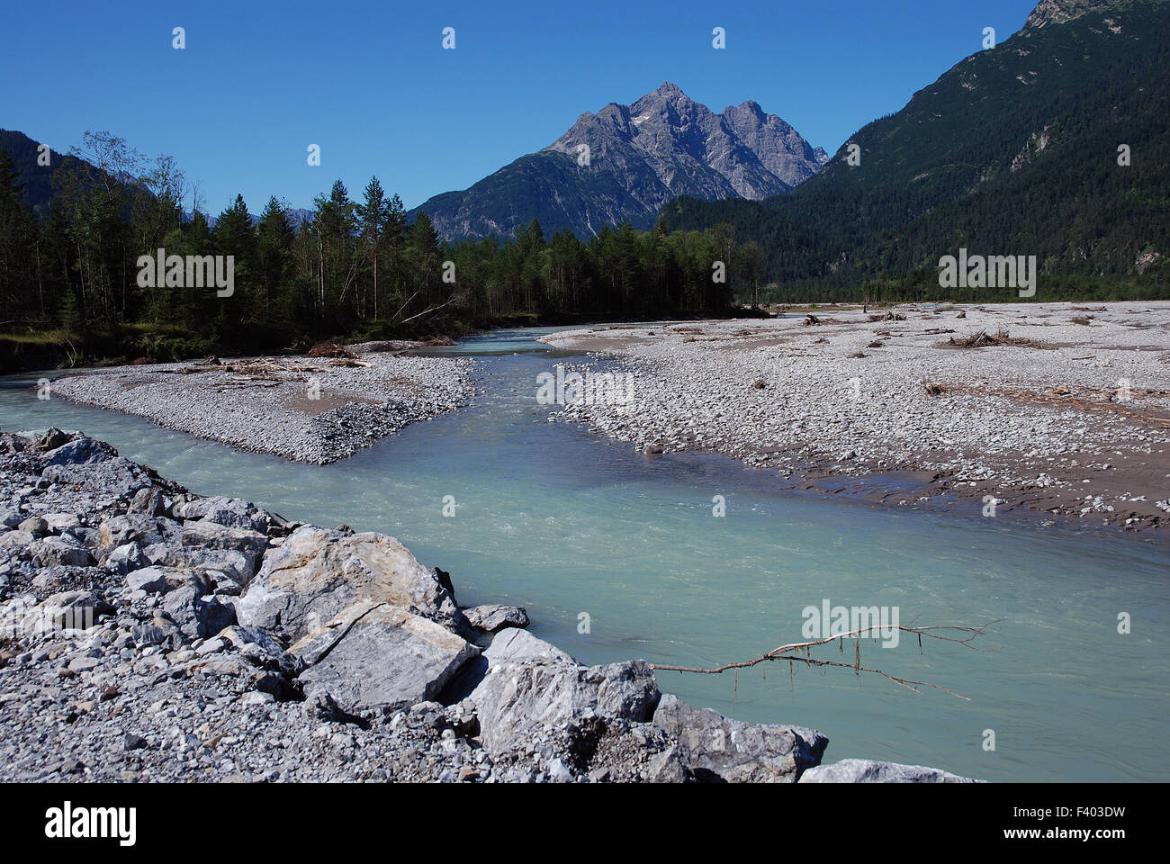 Lake Lech; Austria; Tyrol Stock Photo