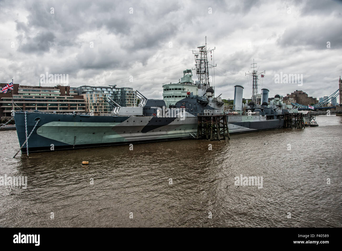 warship belfast Stock Photo