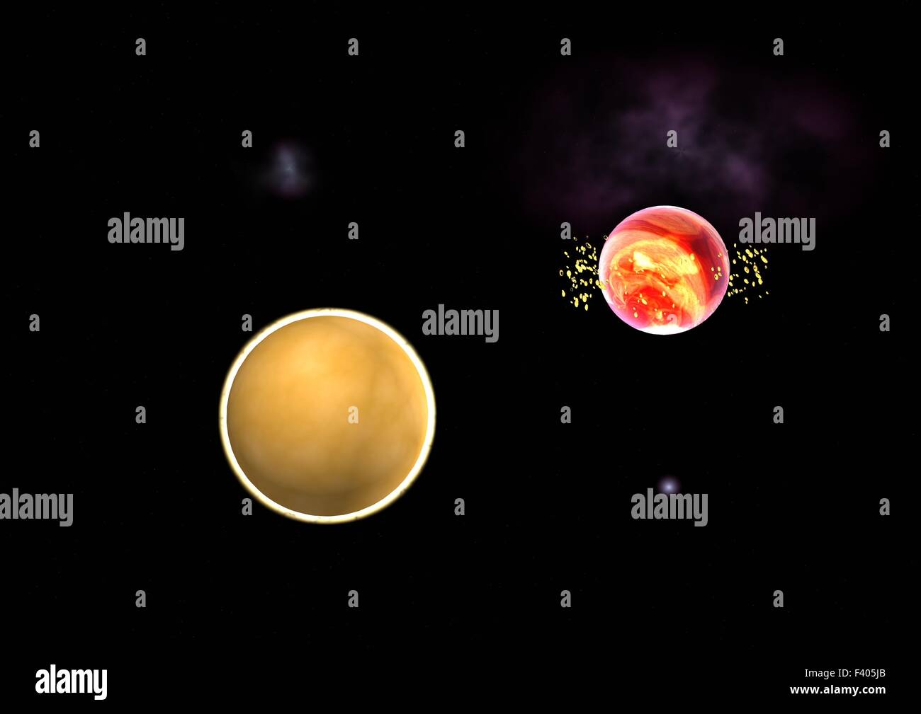 Far-out planets in a space. Stock Photo