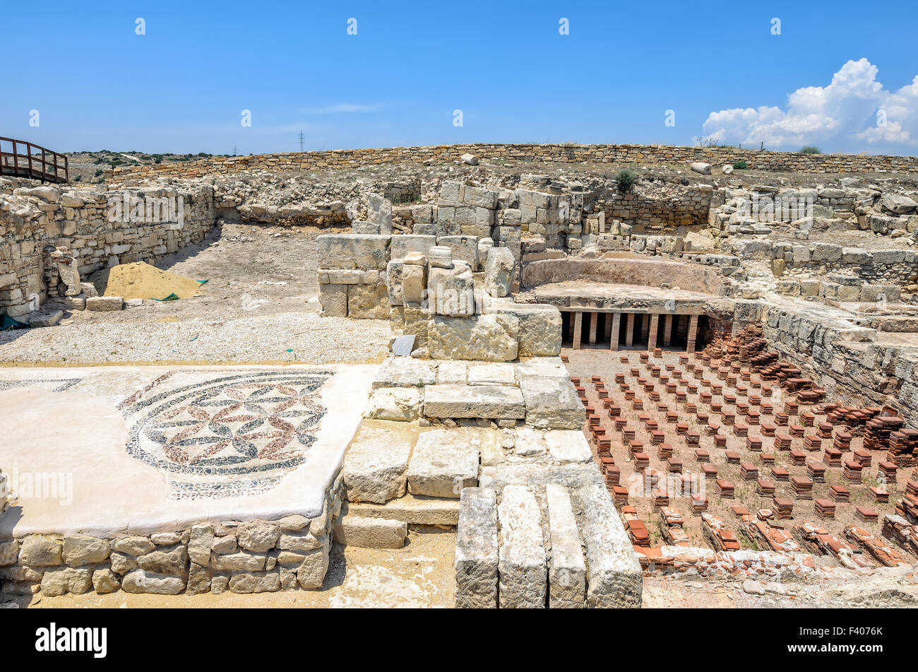 Ruins of ancient town Kourion on Cyprus Stock Photo
