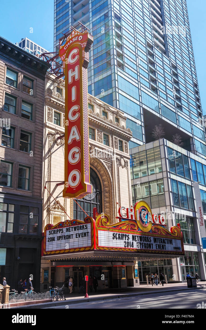 Chicago theather sign Stock Photo