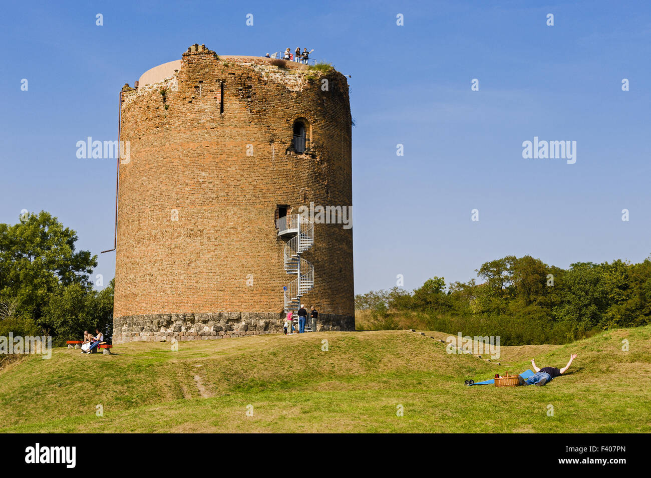 Donjon of Stolpe Castle, Stolpe, Germany Stock Photo