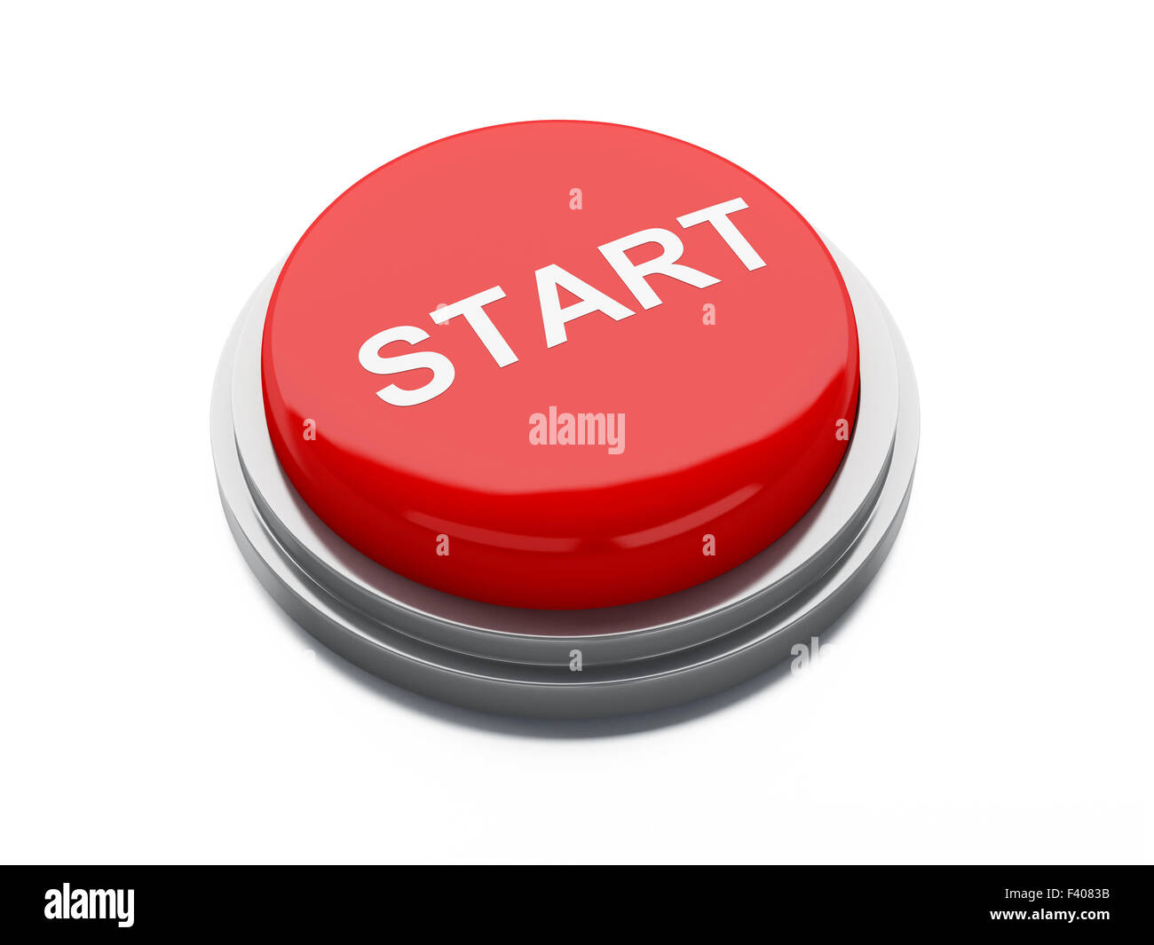 Red start button. 3d illustration Stock Photo Alamy