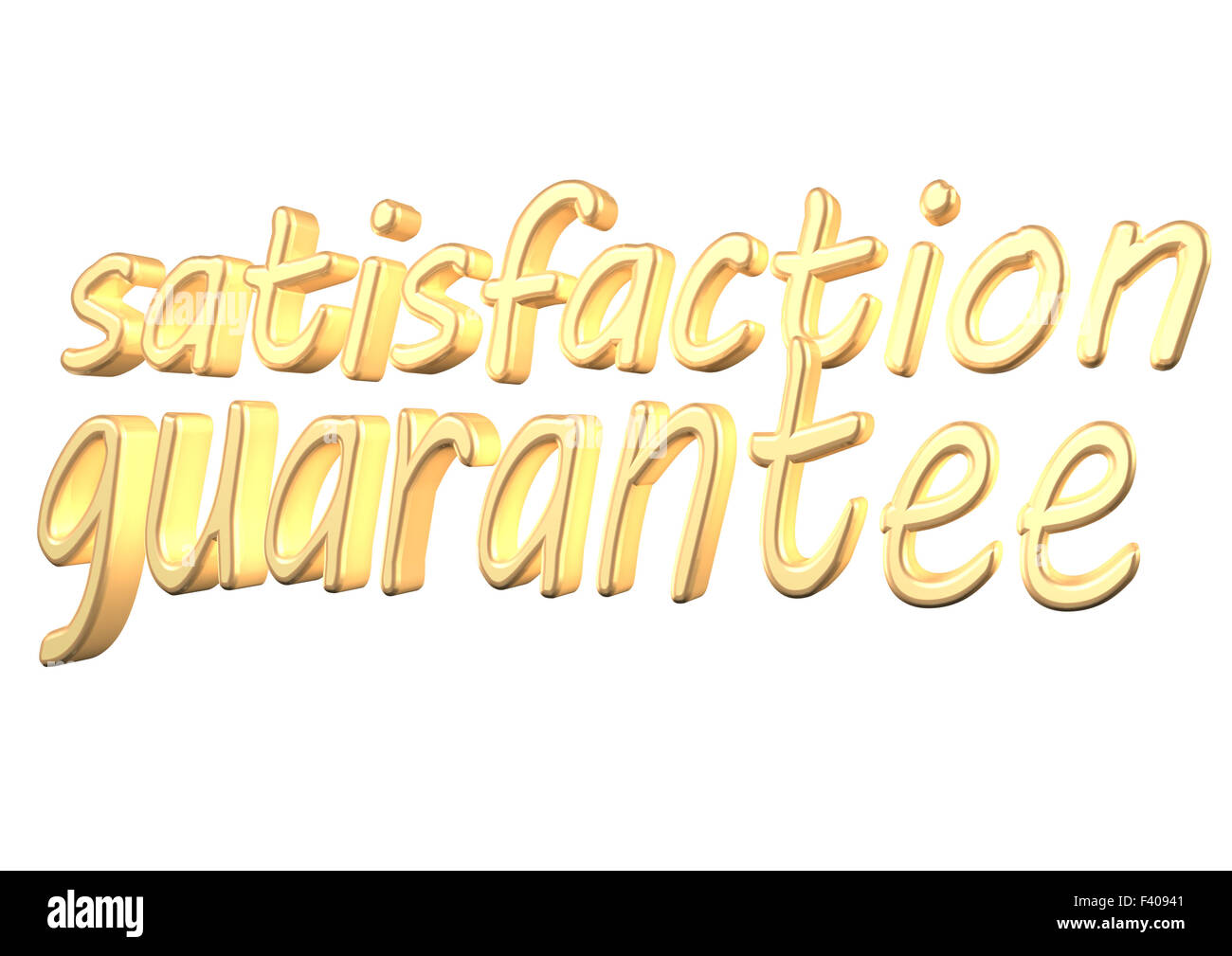 Dimensional inscription Satisfaction guarantee Stock Photo Alamy