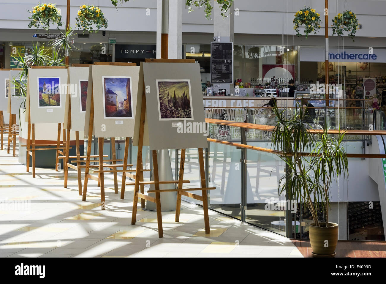 Exhibition of watercolor pictures Stock Photo