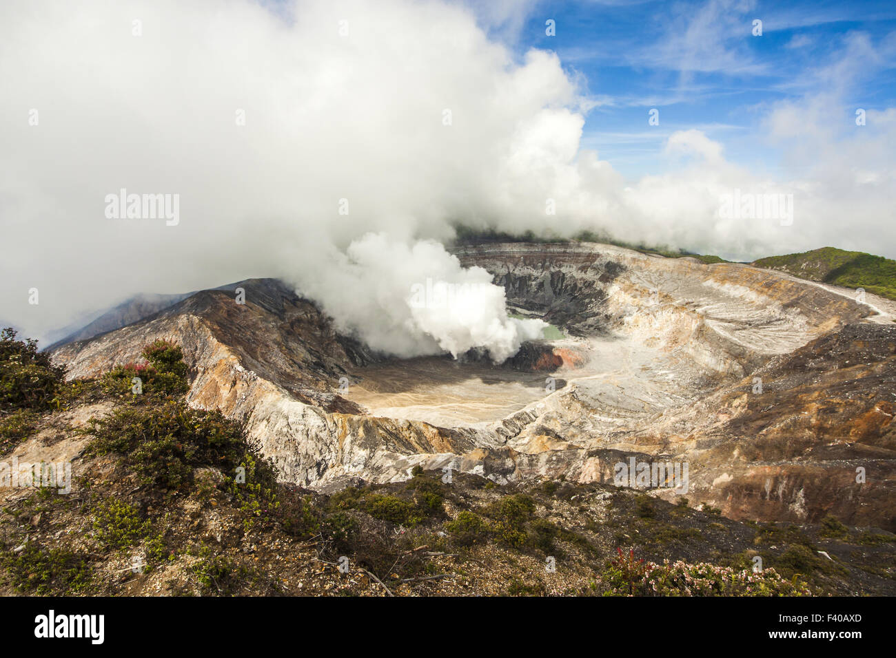 Poas Volcano Costa Rica Stock Photo
