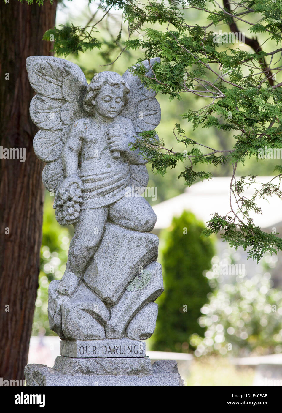 Cemetery Baby Angle Statue Stock Photo Alamy